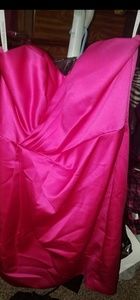 Strapless pink dress